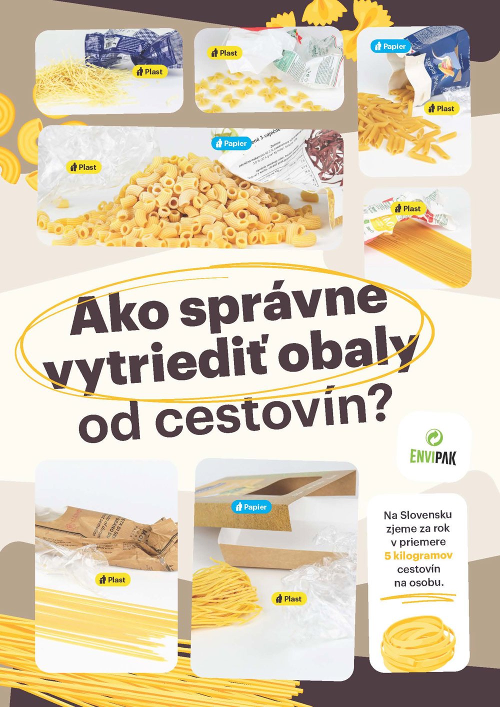 Cestoviny sa balia prevažne do plastových obalov