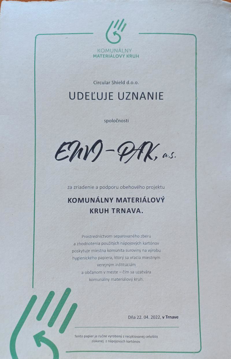 Sme súčasťou projektu Komunálny materiálový kruh